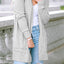 Light Gray Thermal Waffle Knit Pocketed Cardigan