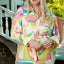 Yellow Plus Size Abstract Print Loose Tunic Shirt