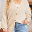 Gray Plus Size Knitted Hollow out Button up Cardigan