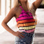 Multicolor Colorful Striped Hollow Out Camisole