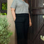 Black Shirred High Waist Plus Size Wide Leg Pants