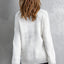 White V neck Drop Shoulder Knitted Sweater