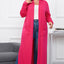 Strawberry Pink Plus Size Side Split Pockets Duster Cardigan