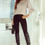 Black Buttoned Cuffs Shiny Puff Sleeves Top