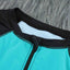 Blue Color Block Zipper Long Sleeve Rash Guard One Piece Swimsuit