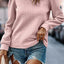 Black Cable Textured Puff Sleeve Sweatshirt