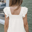 White Square Neck Textured Flowy Tank Top