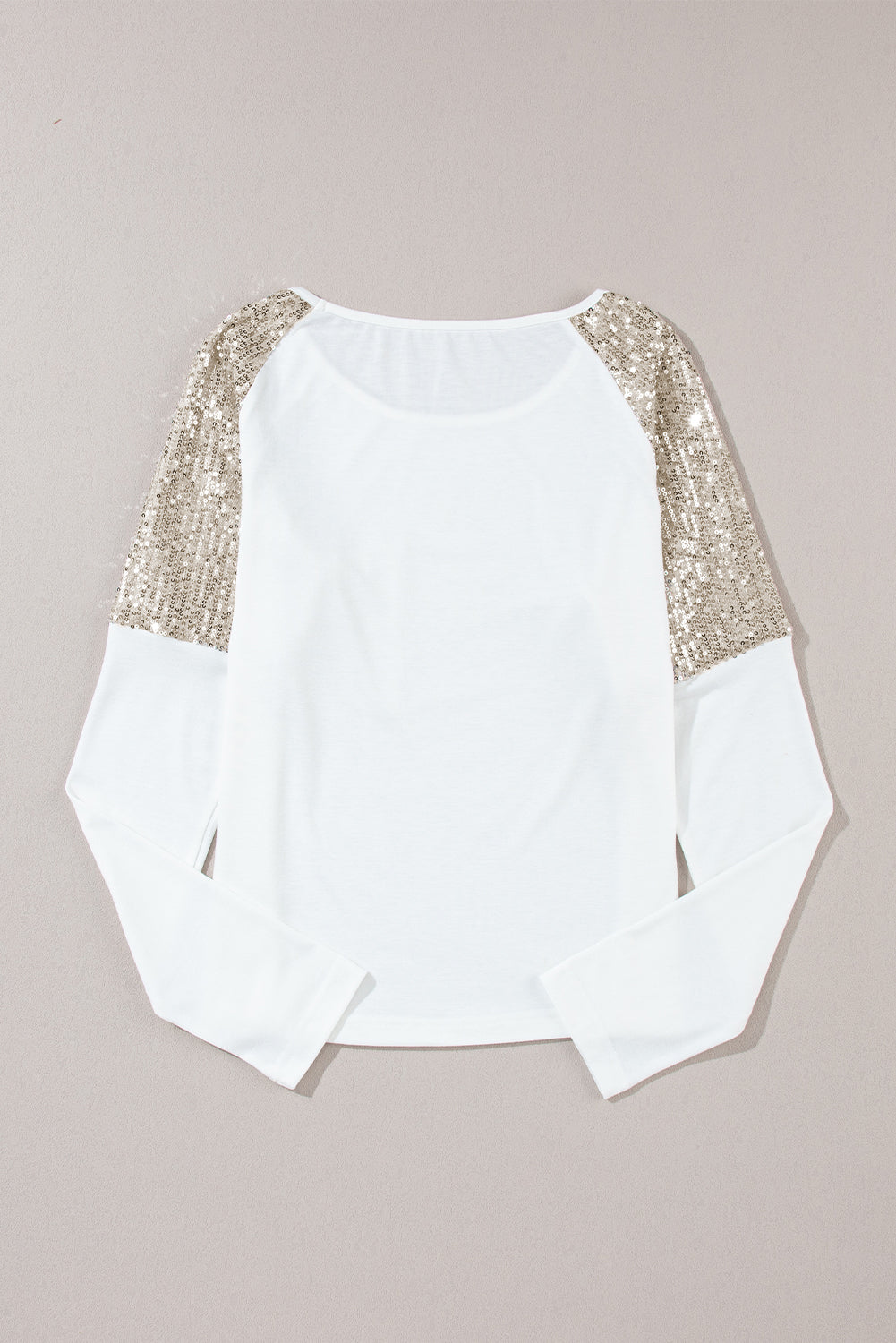 Black Sequin Patch Chest Pocket Raglan Sleeve Top