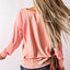 Pink Solid Color Patchwork Long Sleeve Top