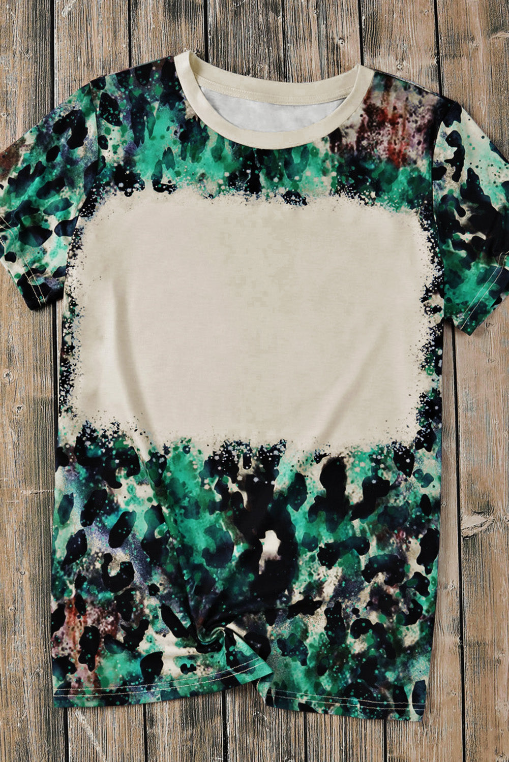 Blank Graphic Leopard Dyed Print T Shirt