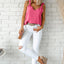 Rose White V Neck Knotted Shoulder Vest