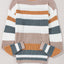 Taupe Classic Round Neck Colorblock Knit Sweater