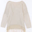 Khaki Lightweight Knit Fringe Hem Loose Sweater