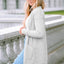 Light Gray Thermal Waffle Knit Pocketed Cardigan