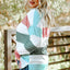 Pink Stripe Plus Size Colorblock Pullover Top