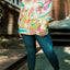 Yellow Plus Size Abstract Print Loose Tunic Shirt