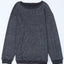 Pink Solid Ribbed Knit Round Neck Pullover Sweatshirt