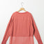 Mineral Red Exposed Seam Slit Neck Waffle Knit Patchwork Top