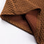 Brown Solid Color Quilted Puff Sleeve Pullover Sweatshirt