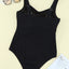 Black Striped Pattern Print Sleeveless One Piece Swimsuit