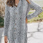 Long Sleeve Leopard Animal Print Shirt Dress