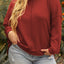 Gold Flame Exposed Seam Detail Waffle Knit Plus Size Top