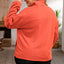 Orange O-ring Zipper Pocketed Plus Size Sweatshirt