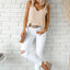 Rose White V Neck Knotted Shoulder Vest