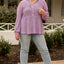 Plus Size Hooded Waffle Knit Top