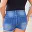 Sky Blue Quintuplicate Button Fly High Rise Plus Denim Shorts