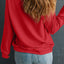 Red Solid Classic Crewneck Pullover Sweatshirt