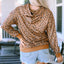 Leopard Long Sleeve Drawstring Cropped Hoodie