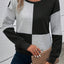 Black Color Block Textured Drop Shoulder Top