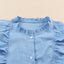 Sky Blue Ruffle Trim Soft Lightweight Sleeveless Shirt