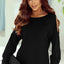 Black Asymmetrical Cut Out Buttoned Long Sleeve Top