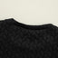 Black Cable Textured Puff Sleeve Sweatshirt