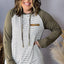 Green Striped Raglan Sleeve Buttoned Pocket Plus Size Hoodie