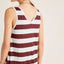 Red Striped V Neck Tank Top