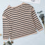 Striped Print Dropped Shoulder Loose Sleeve Sweater