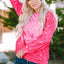 Rose Tie Dye Long Sleeve Pullover Sweatshirt