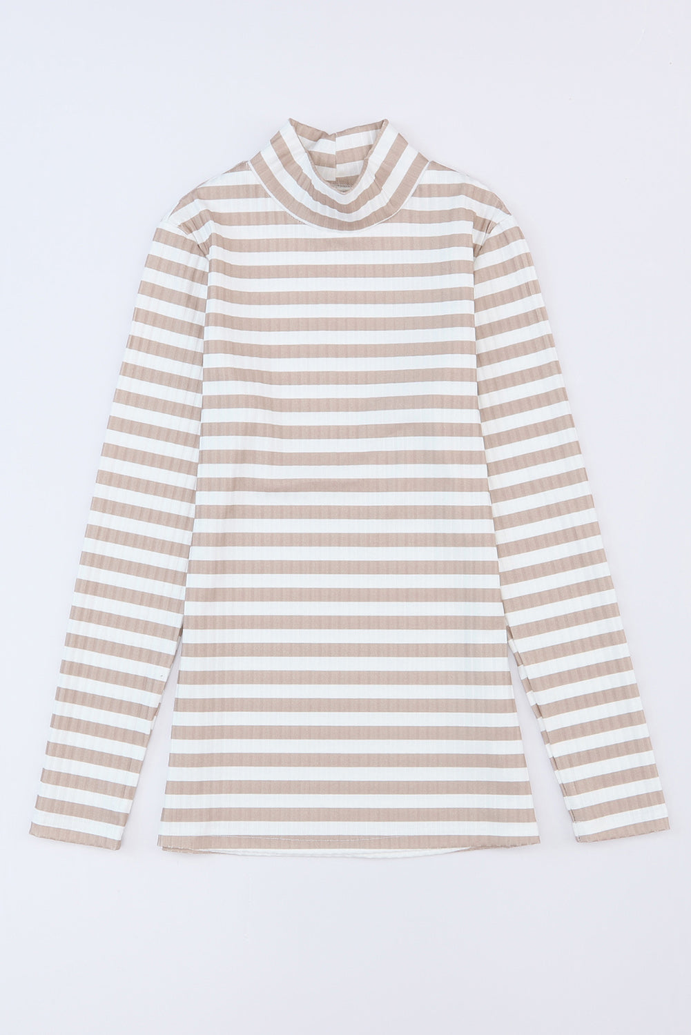 Black Striped Print Textured Knit Long Sleeve Tee