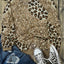 Leopard Print Bleached Long Sleeve Top