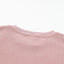 Pink Solid Ribbed Knit Round Neck Pullover Sweatshirt