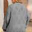 Gray Plus Size Knitted Hollow out Button up Cardigan