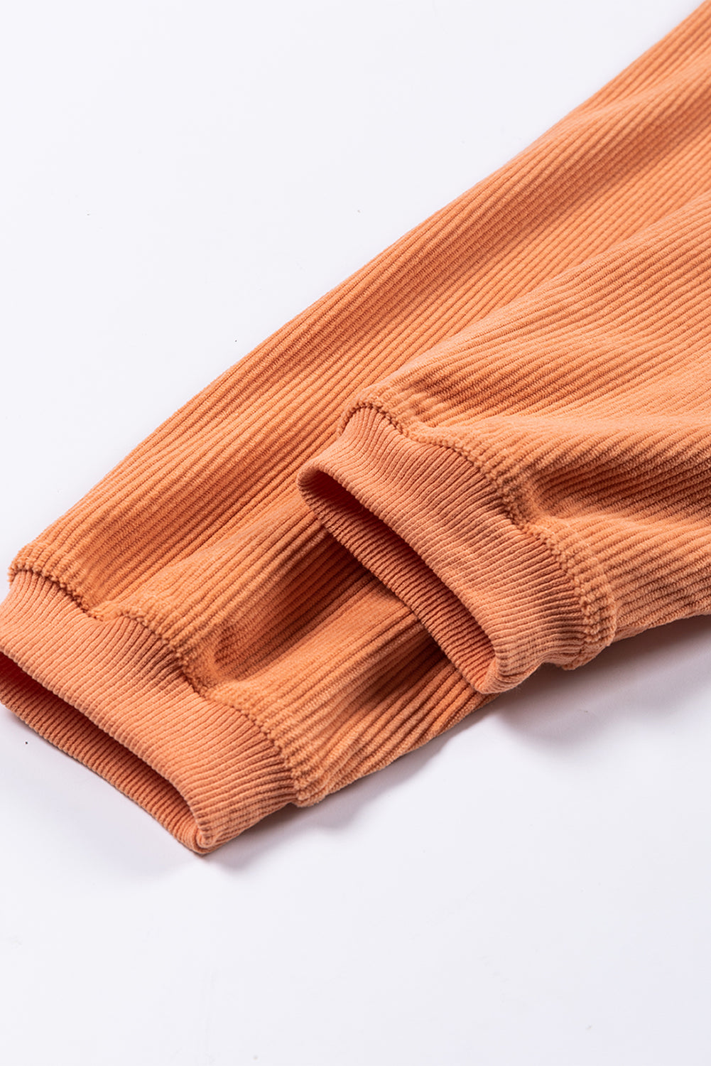 Apricot Ribbed Corded Oversized Sweatshirt