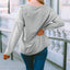 Gray Pocketed Oversized Drop Sleeve Top