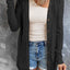 Solid Color Open-Front Buttons Cardigan