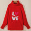 Red Merry Letter Embroidered High Neck Sweater