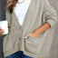 Rose Buttons Front Pocketed Sweater Cardigan