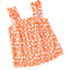 Orange Floral Print Square Neck Ruffle Tank Top